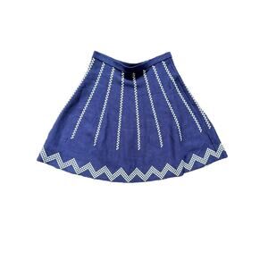 SPENSE Blue Polka Dot Knee Length Patterned Skirt Sz M